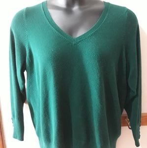 V-neck Green Sweater